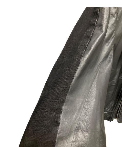 DIESEL（ディーゼル）DIESEL (ディーゼル) レザー切替フーデッドジャケット ブラック サイズ:46の古着・服飾アイテム
