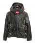 DIESEL（ディーゼル）の古着「レザー切替フーデッドジャケット」｜ブラック