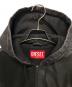 中古・古着 DIESEL (ディーゼル) レザー切替フーデッドジャケット ブラック サイズ:46：40000円