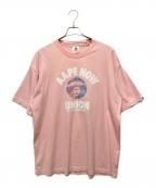 A BATHING APEアベイシングエイプ）の古着「APE NOW UNION Tシャツ」｜ピンク