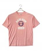 A BATHING APEアベイシングエイプ）の古着「APE NOW UNION Tシャツ」｜ピンク