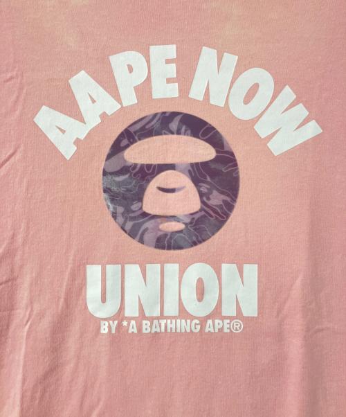 A BATHING APE（アベイシングエイプ）A BATHING APE (アベイシングエイプ) APE NOW UNION Tシャツ ピンク サイズ:XLの古着・服飾アイテム