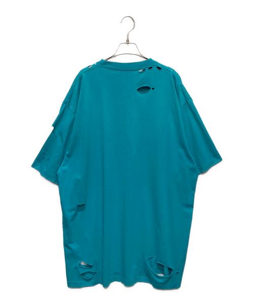 BALENCIAGA（バレンシアガ）BALENCIAGA (バレンシアガ) デイトロイ加工ロゴプリントTシャツ スカイブルー サイズ:Ｓの古着・服飾アイテム