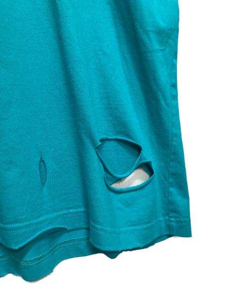 BALENCIAGA（バレンシアガ）BALENCIAGA (バレンシアガ) デイトロイ加工ロゴプリントTシャツ スカイブルー サイズ:Ｓの古着・服飾アイテム