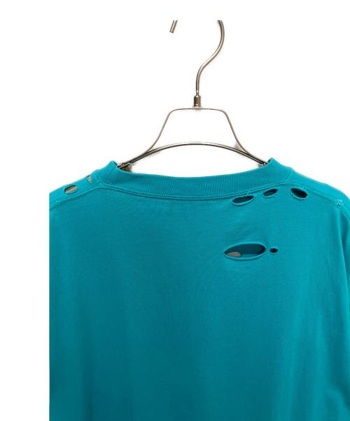 BALENCIAGA（バレンシアガ）BALENCIAGA (バレンシアガ) デイトロイ加工ロゴプリントTシャツ スカイブルー サイズ:Ｓの古着・服飾アイテム