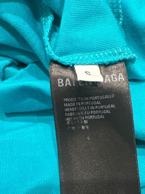 BALENCIAGA（バレンシアガ）BALENCIAGA (バレンシアガ) デイトロイ加工ロゴプリントTシャツ スカイブルー サイズ:Ｓの古着・服飾アイテム