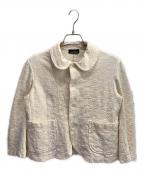tricot COMME des GARCONSトリココムデギャルソン）の古着「フラワージャガード 丸襟ジャケット」｜アイボリー