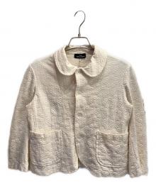 tricot COMME des GARCONS（トリココムデギャルソン）の古着「フラワージャガード 丸襟ジャケット」｜アイボリー