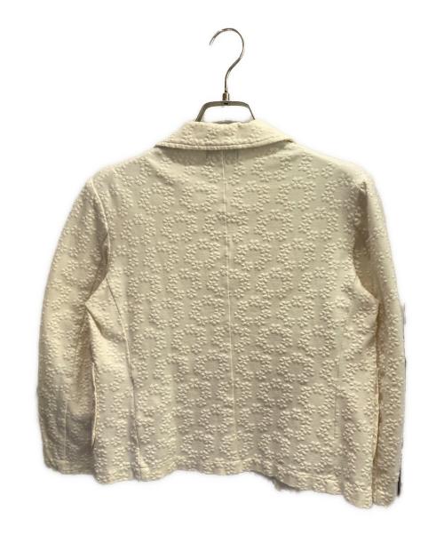 tricot COMME des GARCONS（トリココムデギャルソン）tricot COMME des GARCONS (トリココムデギャルソン) フラワージャガード 丸襟ジャケット アイボリー サイズ:FREEの古着・服飾アイテム