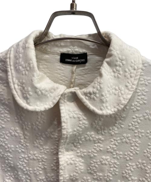 tricot COMME des GARCONS（トリココムデギャルソン）tricot COMME des GARCONS (トリココムデギャルソン) フラワージャガード 丸襟ジャケット アイボリー サイズ:FREEの古着・服飾アイテム