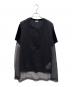 COMME des GARCONS HOMME PLUS（コムデギャルソンオムプリュス）の古着「ベロア メッシュ 切替 チュール レイヤード Tシャツ」｜ブラック