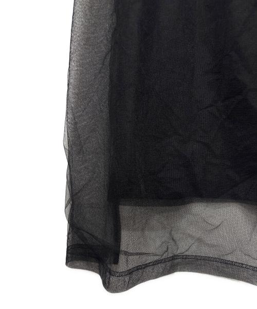 COMME des GARCONS HOMME PLUS（コムデギャルソンオムプリュス）COMME des GARCONS HOMME PLUS (コムデギャルソンオムプリュス) ベロア メッシュ 切替 チュール レイヤード Tシャツ ブラック サイズ:Mの古着・服飾アイテム