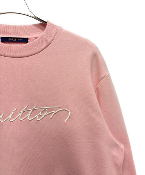 LOUIS VUITTON（ルイ ヴィトン）LOUIS VUITTON (ルイ ヴィトン) 25AW ロゴ エンブロイダリー スウェットシャツ ピンク サイズ:Mの古着・服飾アイテム