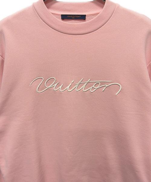 LOUIS VUITTON（ルイ ヴィトン）LOUIS VUITTON (ルイ ヴィトン) 25AW ロゴ エンブロイダリー スウェットシャツ ピンク サイズ:Mの古着・服飾アイテム