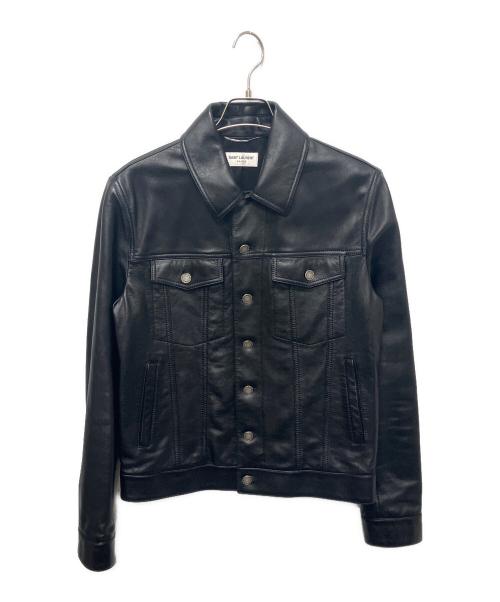 Saint Laurent Paris（サンローランパリ）Saint Laurent Paris (サンローランパリ) レザージャケット ブラック サイズ:48の古着・服飾アイテム