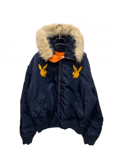 SUPREME（シュプリーム）SUPREME (シュプリーム) PLAY BOY (プレイボーイ) 26SS Hooded MA-1 フードボンバージャケット ネイビー サイズ:Mの古着・服飾アイテム
