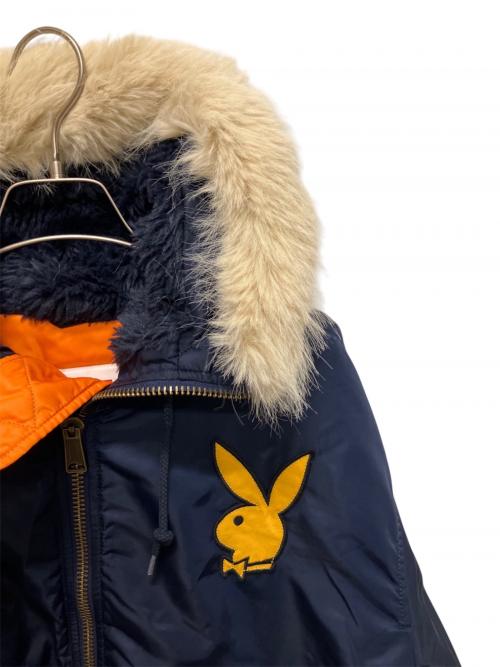 SUPREME（シュプリーム）SUPREME (シュプリーム) PLAY BOY (プレイボーイ) 26SS Hooded MA-1 フードボンバージャケット ネイビー サイズ:Mの古着・服飾アイテム
