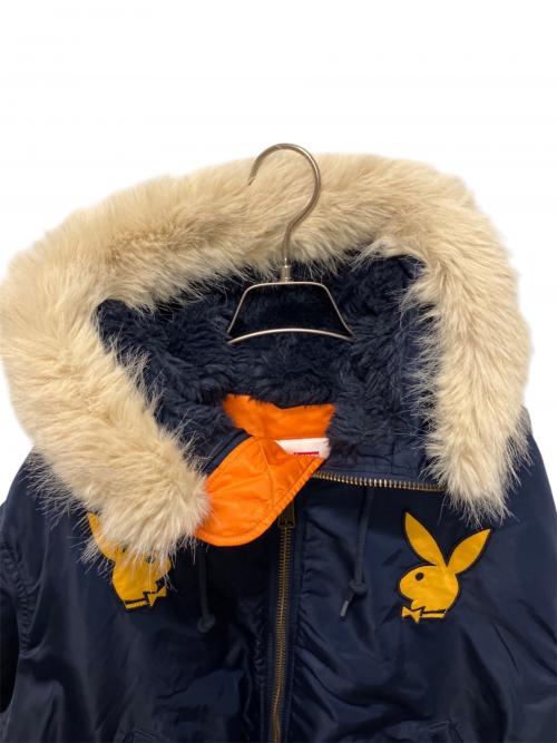 SUPREME（シュプリーム）SUPREME (シュプリーム) PLAY BOY (プレイボーイ) 26SS Hooded MA-1 フードボンバージャケット ネイビー サイズ:Mの古着・服飾アイテム