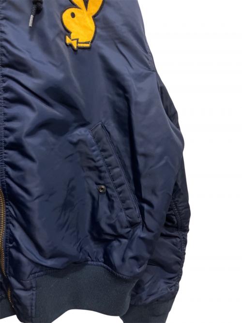 SUPREME（シュプリーム）SUPREME (シュプリーム) PLAY BOY (プレイボーイ) 26SS Hooded MA-1 フードボンバージャケット ネイビー サイズ:Mの古着・服飾アイテム