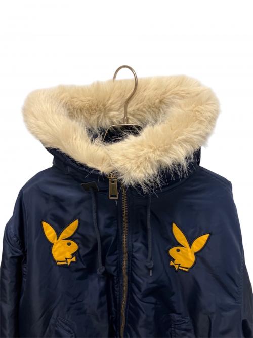 SUPREME（シュプリーム）SUPREME (シュプリーム) PLAY BOY (プレイボーイ) 26SS Hooded MA-1 フードボンバージャケット ネイビー サイズ:Mの古着・服飾アイテム