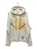 MIHARA YASUHIROミハラヤスヒロ）の古着「25SS/Smily Face Print Distressed Hoodie」｜アイボリー