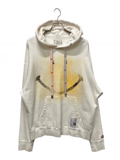 MIHARA YASUHIRO（ミハラヤスヒロ）MIHARA YASUHIRO (ミハラヤスヒロ) 25SS/Smily Face Print Distressed Hoodie アイボリー サイズ:48の古着・服飾アイテム