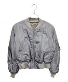 AURALEE（オーラリー）の古着「HIGH DENSITY SILK TWILL FLIGHT BLOUSON」｜ラベンダー
