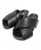 JIL SANDERジルサンダー）の古着「Cross-Strap Calf Leather Sandals クロスストラップレザーサンダル/J32WP0001P5810」｜ブラック