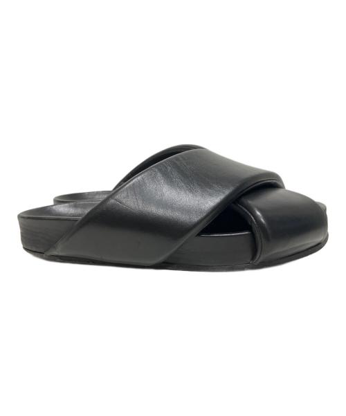JIL SANDER（ジルサンダー）JIL SANDER (ジルサンダー) Cross-Strap Calf Leather Sandals クロスストラップレザーサンダル/J32WP0001P5810 ブラック サイズ:不明の古着・服飾アイテム