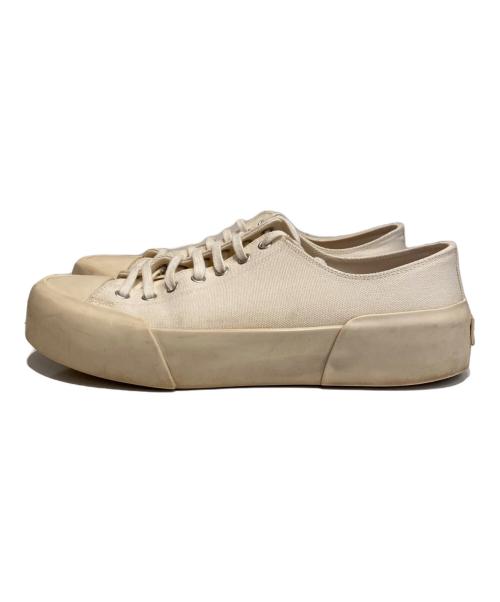 JIL SANDER（ジルサンダー）JIL SANDER (ジルサンダー) レースアップ ロートップスニーカー ベージュ サイズ:41の古着・服飾アイテム