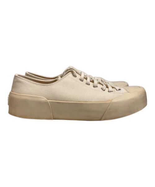JIL SANDER（ジルサンダー）JIL SANDER (ジルサンダー) レースアップ ロートップスニーカー ベージュ サイズ:41の古着・服飾アイテム