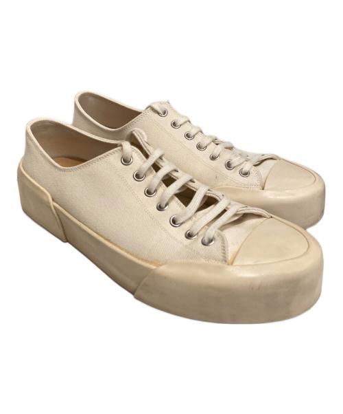 JIL SANDER（ジルサンダー）JIL SANDER (ジルサンダー) レースアップ ロートップスニーカー ベージュ サイズ:41の古着・服飾アイテム