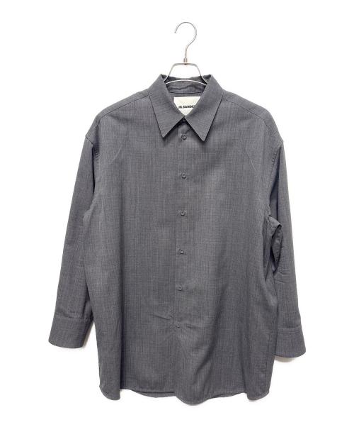 JIL SANDER（ジルサンダー）JIL SANDER (ジルサンダー) ダーツ刺繍長袖シャツ グレー サイズ:44の古着・服飾アイテム
