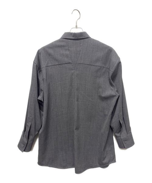 JIL SANDER（ジルサンダー）JIL SANDER (ジルサンダー) ダーツ刺繍長袖シャツ グレー サイズ:44の古着・服飾アイテム