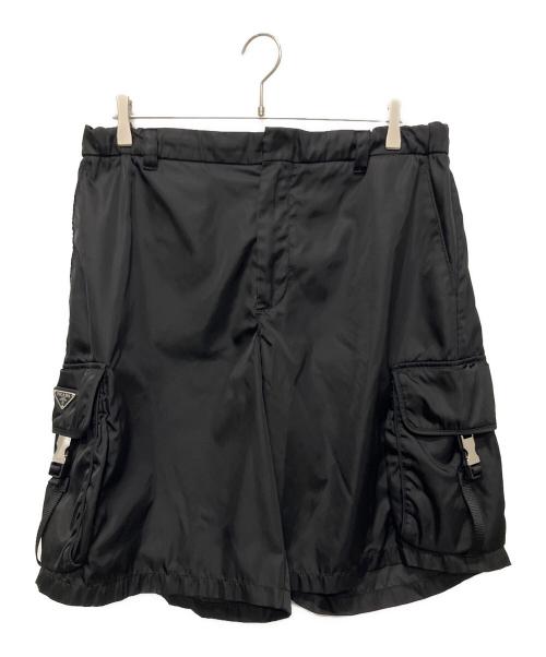 PRADA（プラダ）PRADA (プラダ) Re-Nylon バミューダカーゴハーフパンツ ブラック サイズ:52の古着・服飾アイテム