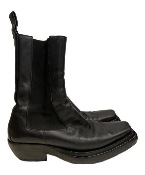 BOTTEGA VENETA（ボッテガベネタ）BOTTEGA VENETA (ボッテガベネタ) スクエアトゥーブーツ ブラック サイズ:43の古着・服飾アイテム