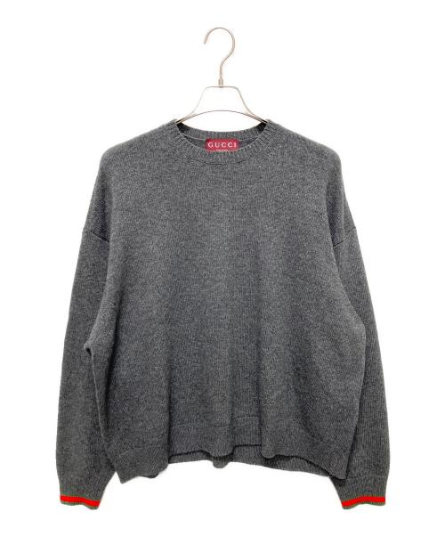GUCCI（グッチ）GUCCI (グッチ) カシミヤ混ニット グレー サイズ:Ｓの古着・服飾アイテム