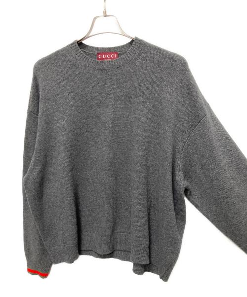 GUCCI（グッチ）GUCCI (グッチ) カシミヤ混ニット グレー サイズ:Ｓの古着・服飾アイテム