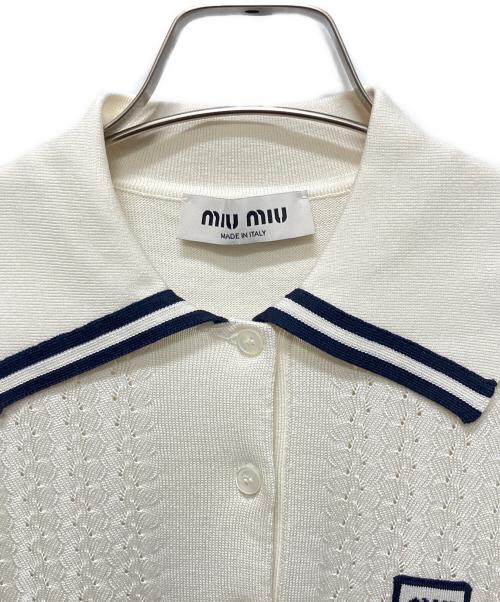MIU MIU（ミュウミュウ）MIU MIU (ミュウミュウ) ニットポロシャツ アイボリー サイズ:36の古着・服飾アイテム