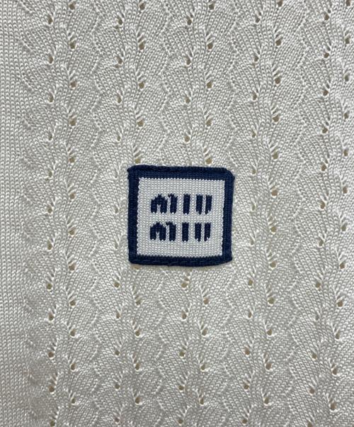 MIU MIU（ミュウミュウ）MIU MIU (ミュウミュウ) ニットポロシャツ アイボリー サイズ:36の古着・服飾アイテム