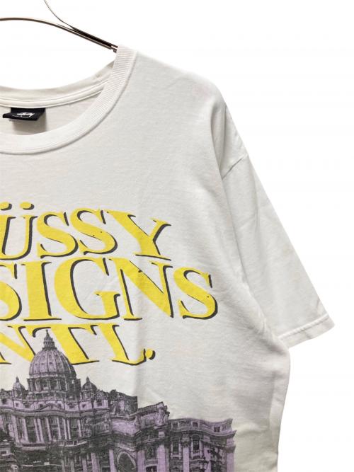 stussy（ステューシー）stussy (ステューシー) プリントTシャツ ホワイト サイズ:Ｌの古着・服飾アイテム