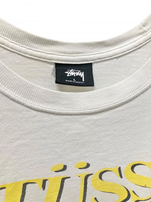 stussy（ステューシー）stussy (ステューシー) プリントTシャツ ホワイト サイズ:Ｌの古着・服飾アイテム