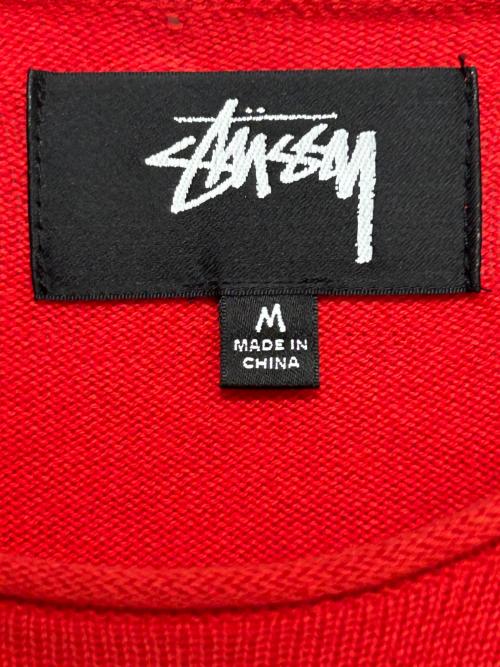 stussy（ステューシー）stussy (ステューシー) Exposed Seam Sweater レッド サイズ:Mの古着・服飾アイテム
