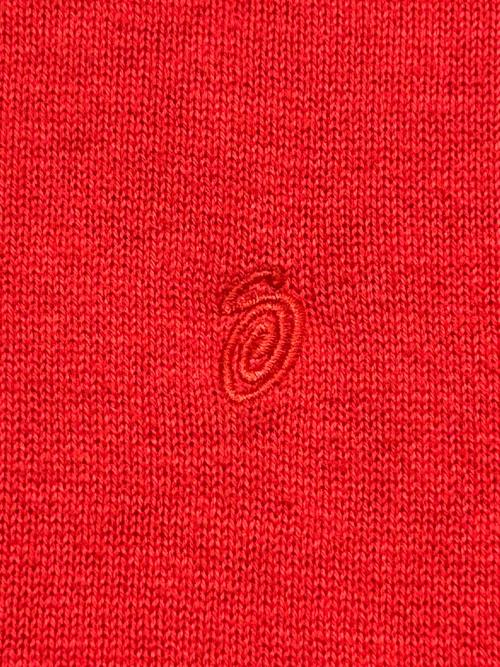 stussy（ステューシー）stussy (ステューシー) Exposed Seam Sweater レッド サイズ:Mの古着・服飾アイテム