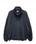 Saint Laurent Parisサンローランパリ）の古着「ロゴハーフジップスウェット」｜ブラック