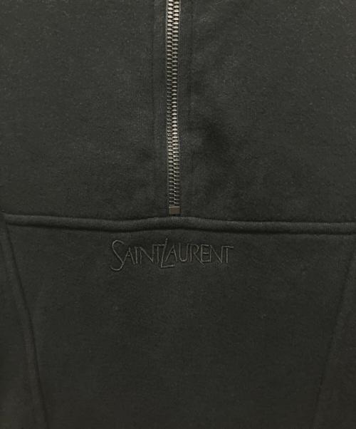 Saint Laurent Paris（サンローランパリ）Saint Laurent Paris (サンローランパリ) ロゴハーフジップスウェット ブラック サイズ:XXLの古着・服飾アイテム