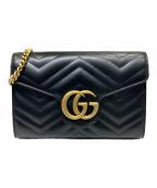 GUCCIグッチ）の古着「GG MARMONT ショルダーバッグ」｜ブラック