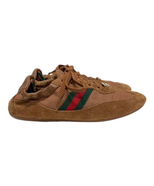 GUCCI（グッチ）GUCCI (グッチ) 〔グッチ シフト〕ウィメンズ スニーカー ブラウン サイズ:37の古着・服飾アイテム