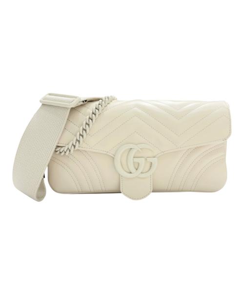 GUCCI（グッチ）GUCCI (グッチ) 〔GGマーモント〕ミディアム ショルダーバッグ アイボリー サイズ:-の古着・服飾アイテム
