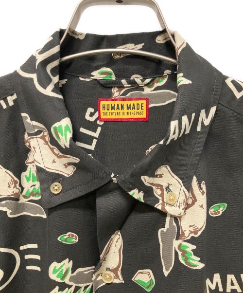 HUMAN MADE（ヒューマンメイド）HUMAN MADE (ヒューマンメイド) PRINTED SHIRT/オープンカラーシャツ ブラック サイズ:Lの古着・服飾アイテム